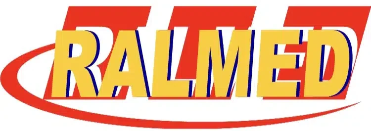 Ralmed Emergency Medical Services logo in red, yellow and navy lettering
